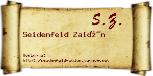 Seidenfeld Zalán névjegykártya